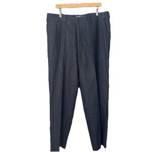 Polo Ralph Lauren Classic Fit 100% Linen Navy Pants Mens 36x32 Dress Flat Front